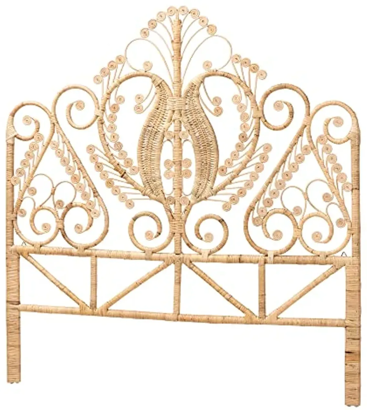 Baxton Studio Caelinus Natural Rattan Standalone Headboard, Queen