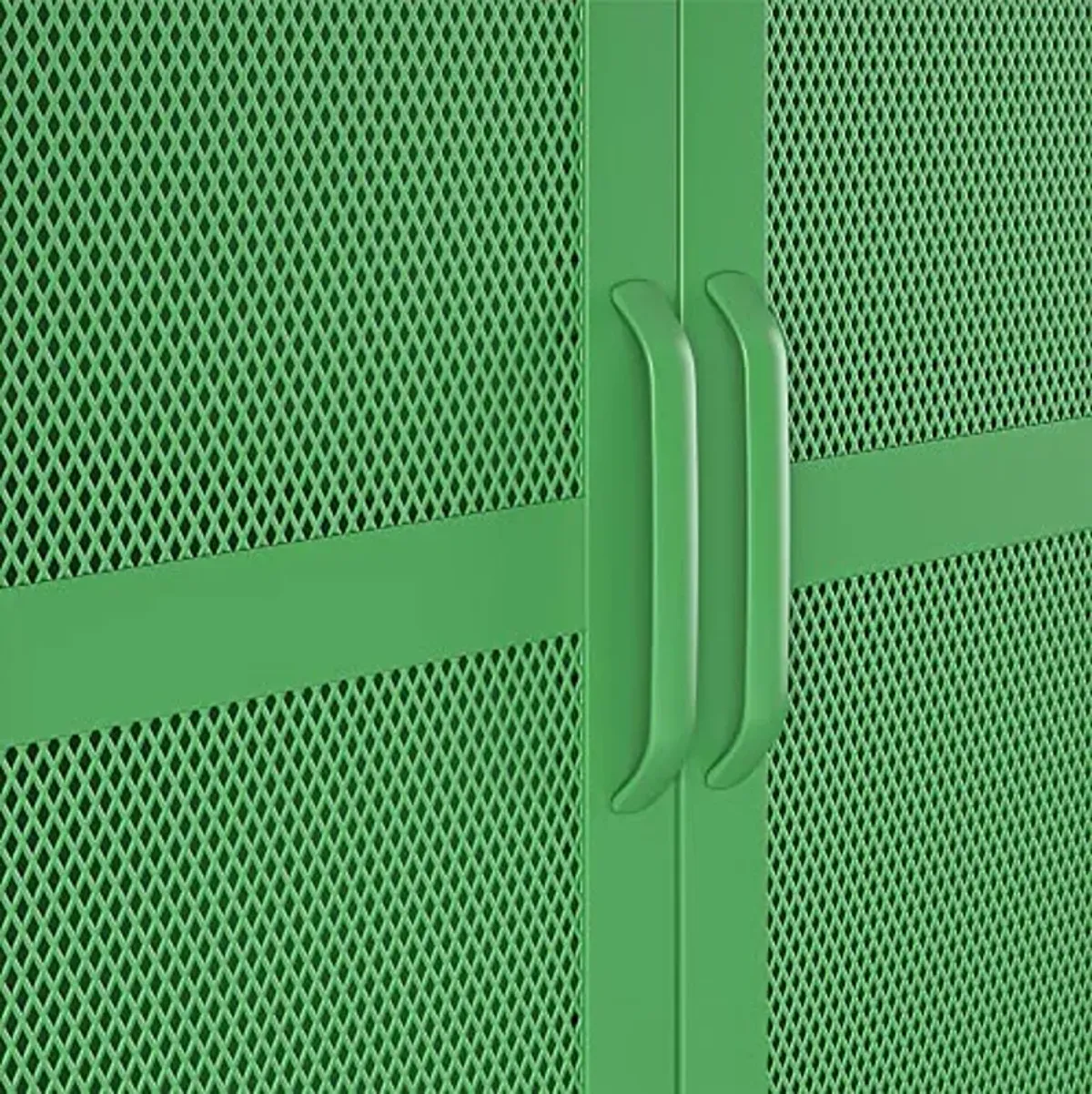 Novogratz Channing Tall 2 Door Storage Cabinet-Mesh Metal Locker, Kelly Green