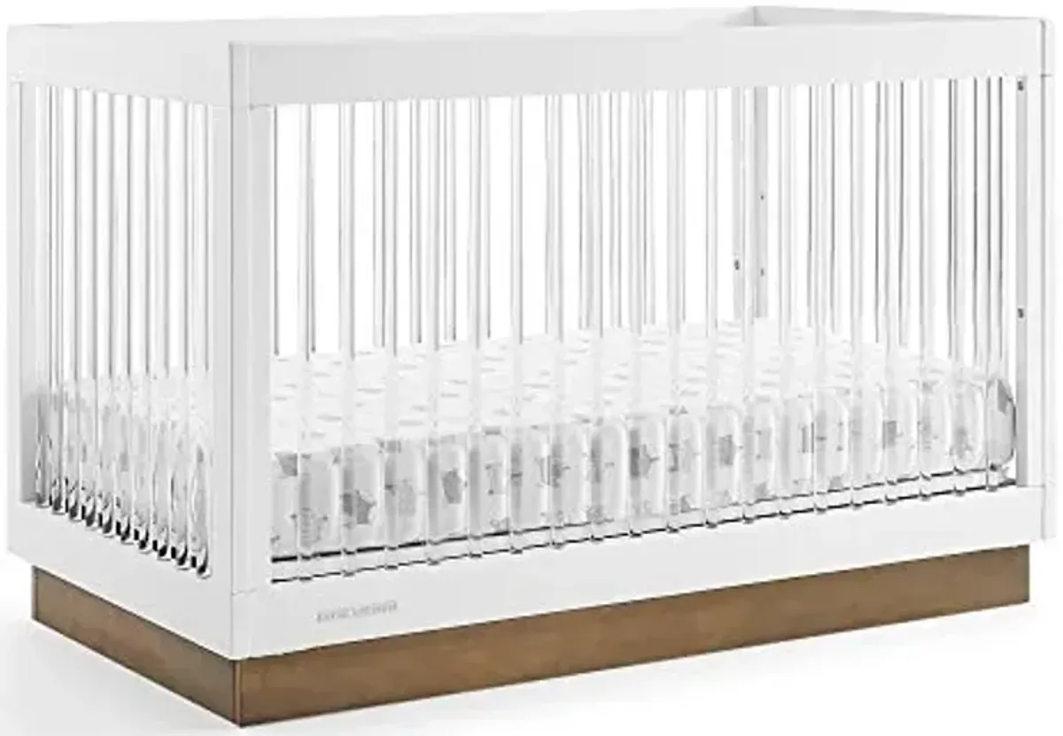 Delta Children James Acrylic 4-in-1 Convertible Crib - Greenguard Gold Certified, Bianca White/Acorn