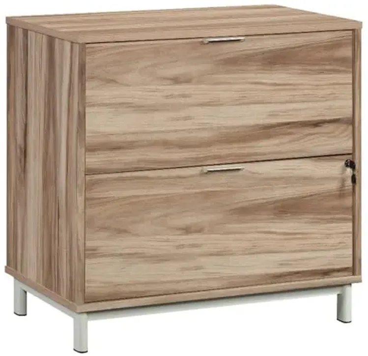 Sauder Bergen Circle Engineered Wood Lateral File in Kiln Acacia/Brown Finish