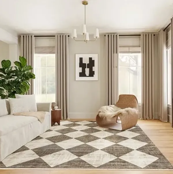 Nuloom Fringed Performance Meline Beige/Ivory, 10' x 13', Checkered, Soft and Cozy, High Traffic, Stain Resistant, Easy Clean, Durable Area Rug for Bedroom, Living Room, Dining, Den, Foyer