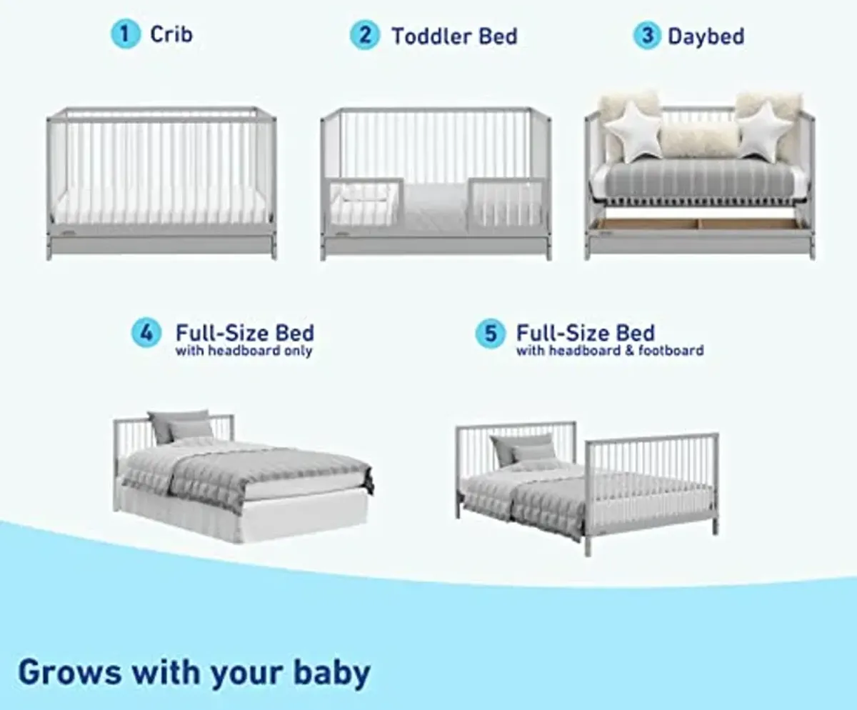 Graco Teddi Premium Nursery Starter Pack – 2-Piece Nursery Bundle with GREENGUARD Gold Certified Crib and Crib Mattress, Both Items GREENGUARD Gold Certified, Oeko-TEX Standard 100 Certified Mattress