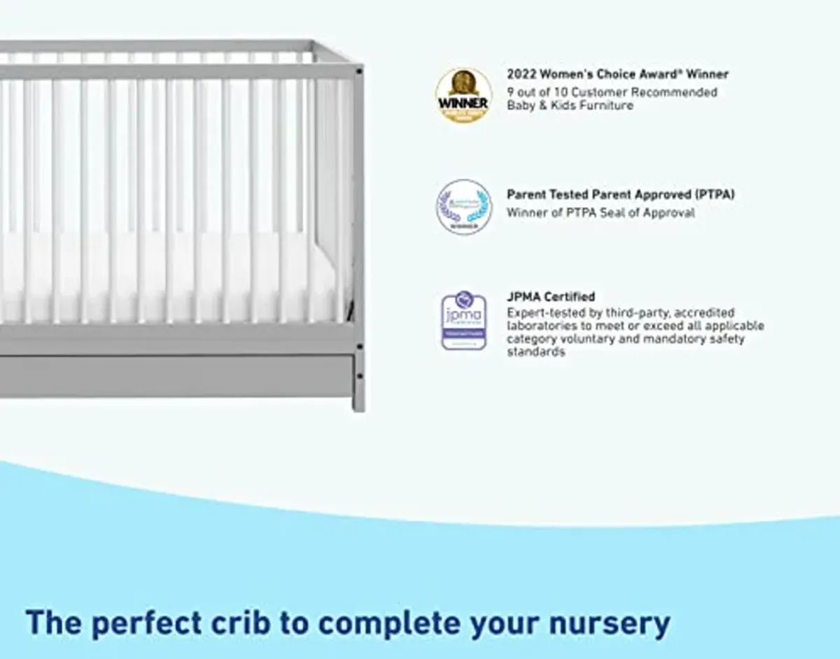 Graco Teddi Premium Nursery Starter Pack – 2-Piece Nursery Bundle with GREENGUARD Gold Certified Crib and Crib Mattress, Both Items GREENGUARD Gold Certified, Oeko-TEX Standard 100 Certified Mattress