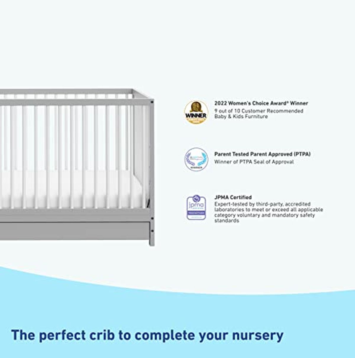 Graco Teddi Premium Nursery Starter Pack – 2-Piece Nursery Bundle with GREENGUARD Gold Certified Crib and Crib Mattress, Both Items GREENGUARD Gold Certified, Oeko-TEX Standard 100 Certified Mattress