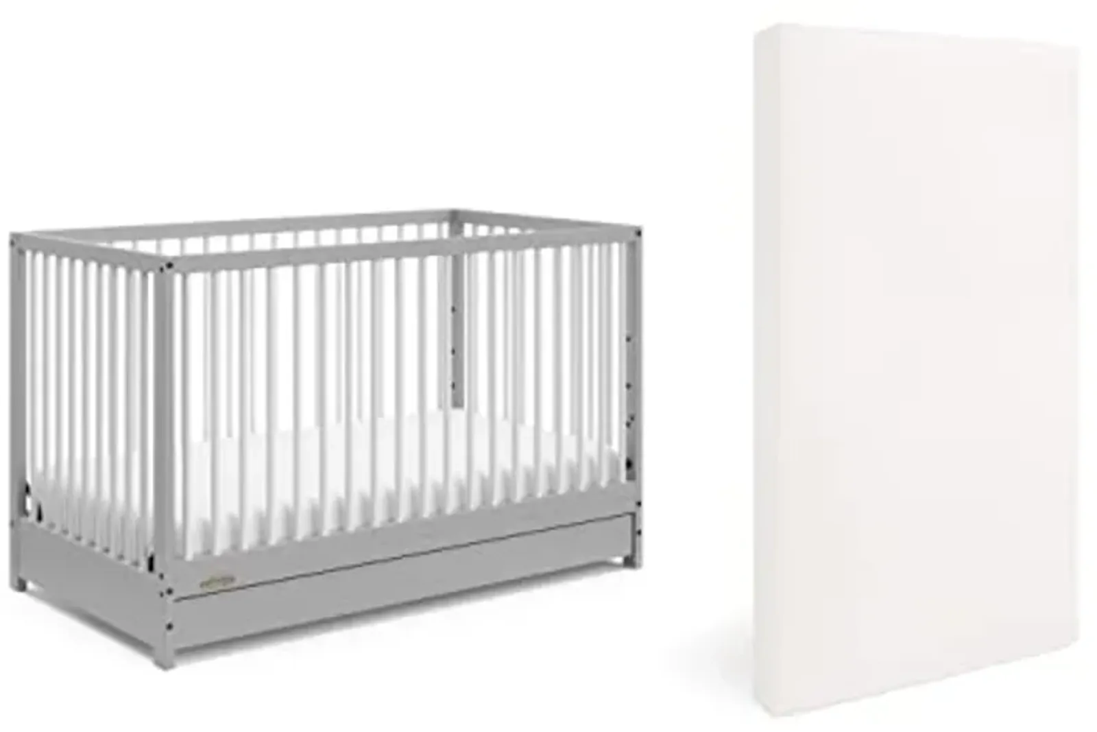 Graco Teddi Premium Nursery Starter Pack – 2-Piece Nursery Bundle with GREENGUARD Gold Certified Crib and Crib Mattress, Both Items GREENGUARD Gold Certified, Oeko-TEX Standard 100 Certified Mattress