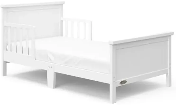 Graco Bailey Toddler Bed with Premium Foam Crib and Toddler Mattress - White