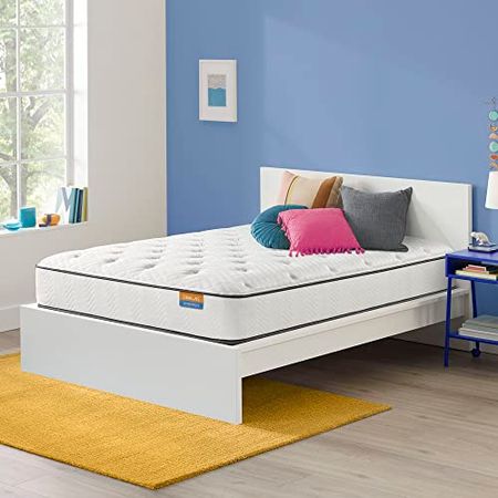 Simmons Dreamwell Collection, 11 Inch Alexandria King Size Traditional Mattress, Firm Feel, White, Memory Foam, Innerspring, Supportive, Cooling, CertiPUR-US Certified