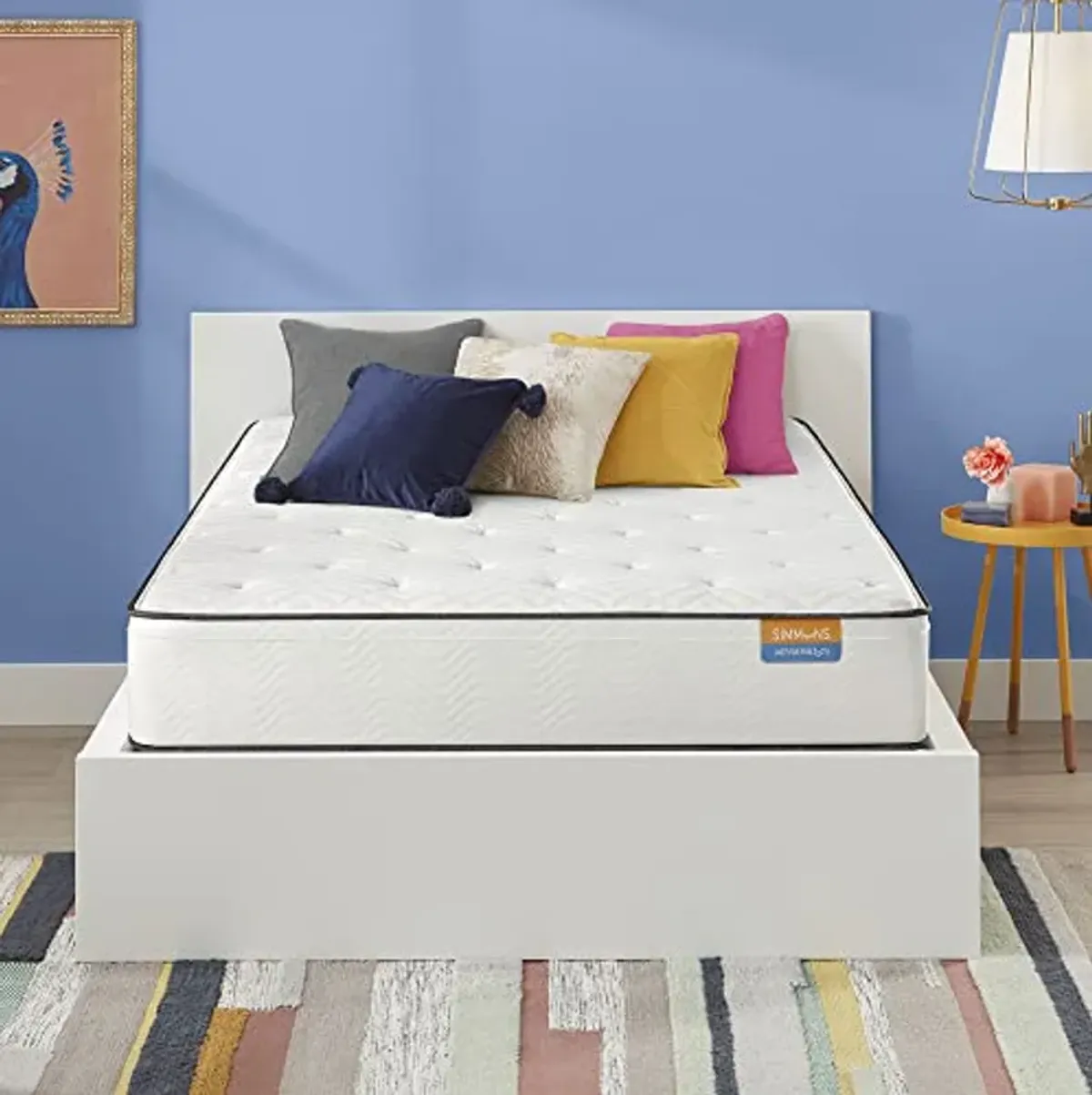 Simmons Dreamwell Collection, 11.5 Inch Alexandria Twin XL Size Traditional Mattress, Medium Feel, Euro Top, White, Gel Foam, Innerspring, Pressure Relief, Supportive, Cooling, CertiPUR-US Certified