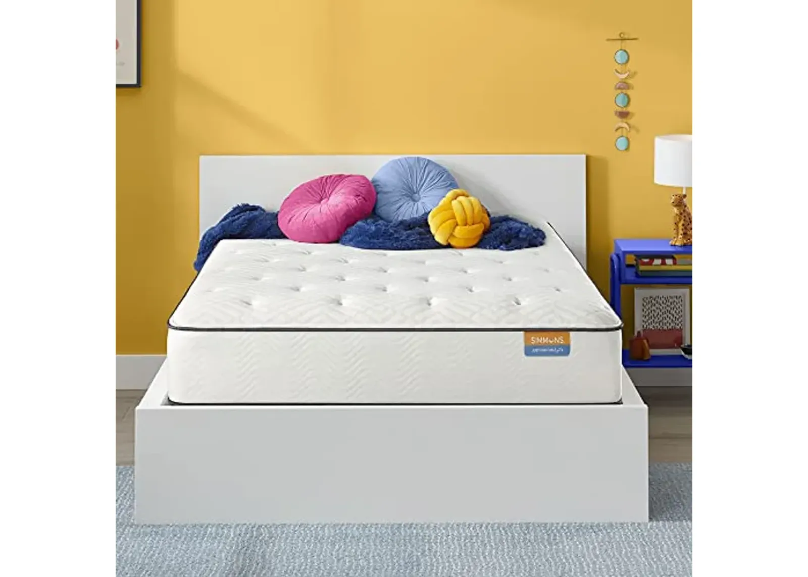 Simmons Dreamwell Collection, 13.75 Inch Americus Cal King Size Traditional Mattress, Plush Feel, White, Gel Foam, Innerspring, Supportive, Cooling, CertiPUR-US Certified