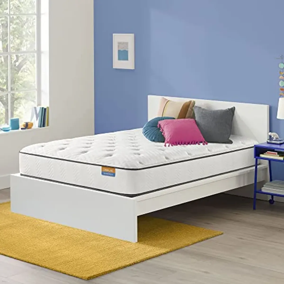 Simmons Dreamwell Collection, 11 Inch Alexandria Twin XL Size Traditional Mattress, Firm Feel, White, Memory Foam, Innerspring, Supportive, Cooling, CertiPUR-US Certified