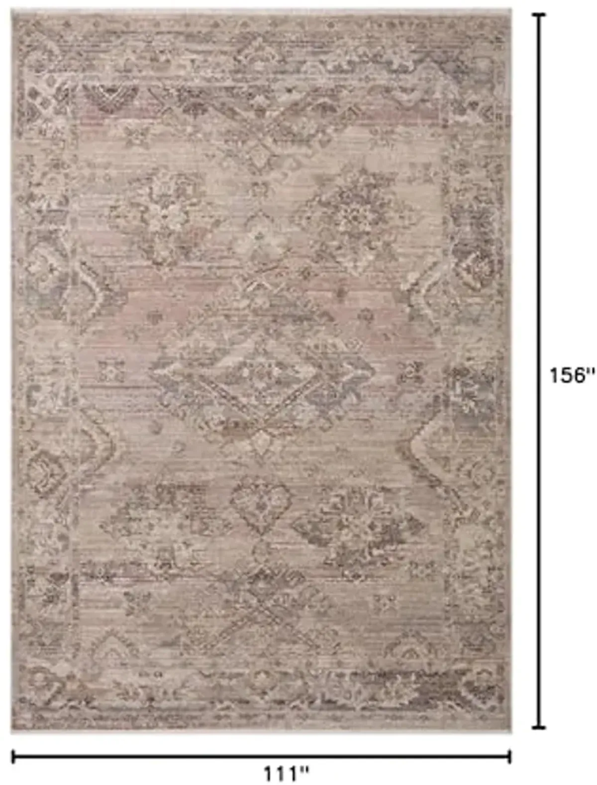 Loloi Lyra Blush/Dove 9'-3" x 13' Area Rug