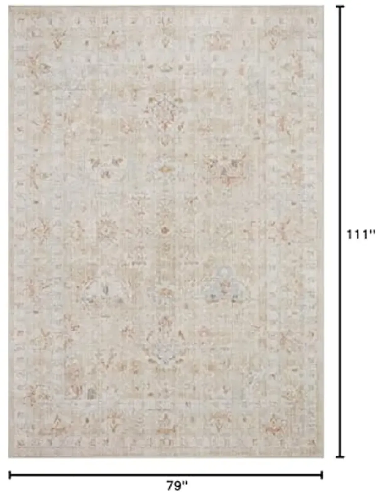 Loloi II Monroe Collection MON-05 Sand/Sunrise 6'-7" x 9'-3" Area Rug