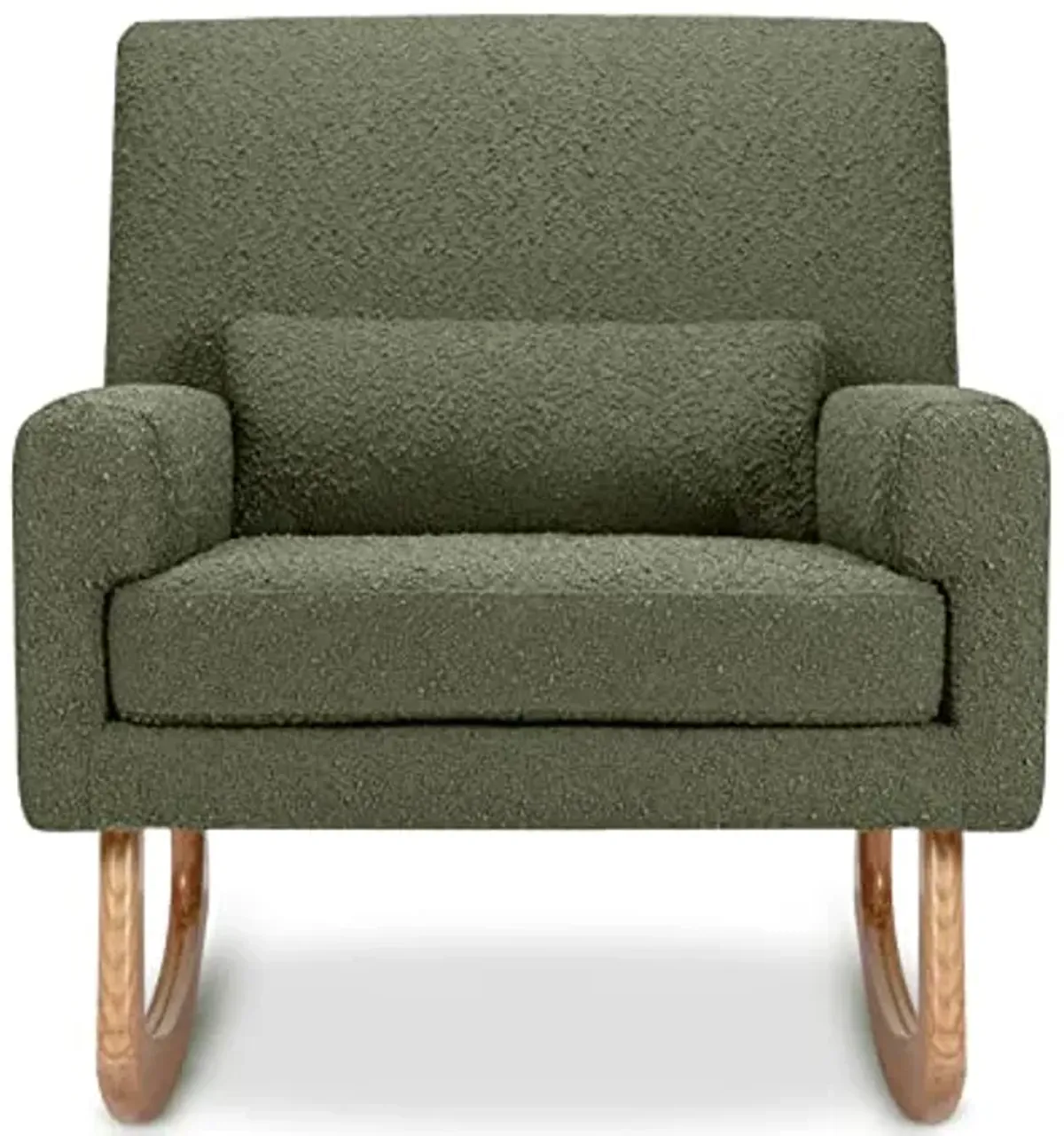 Nursery Works Sleepytime Rocker in Olive Boucle with Light Legs, Greenguard Gold and CertiPUR-US Certified