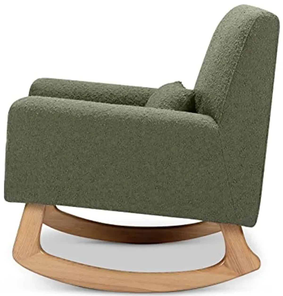 Nursery Works Sleepytime Rocker in Olive Boucle with Light Legs, Greenguard Gold and CertiPUR-US Certified