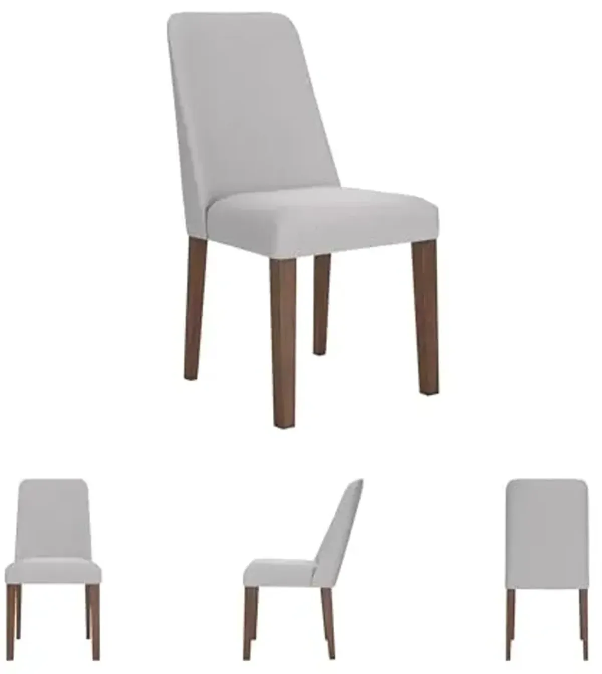 Signature Design by Ashley Lyncott Contemporary Dining Room Upholstered Side Chair with Foam Cushion, Set of 2, Cream & Brown