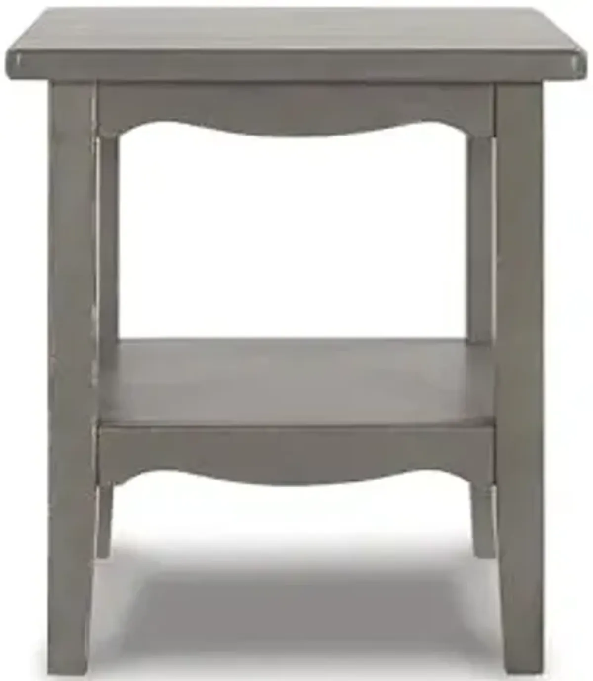 Signature Design by Ashley CHARINA Traditional Square 24" End Table with Lower Shelf, Antique Gray