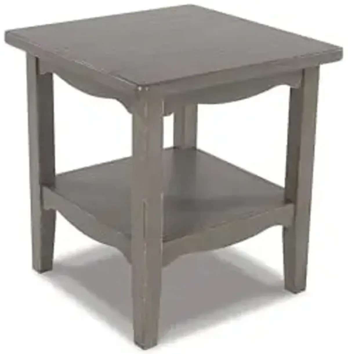 Signature Design by Ashley CHARINA Traditional Square 24" End Table with Lower Shelf, Antique Gray