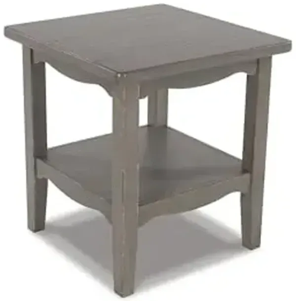 Signature Design by Ashley CHARINA Traditional Square 24" End Table with Lower Shelf, Antique Gray