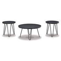 Ashley Furniture Blitzyn Wood Occasional Table Set in Black