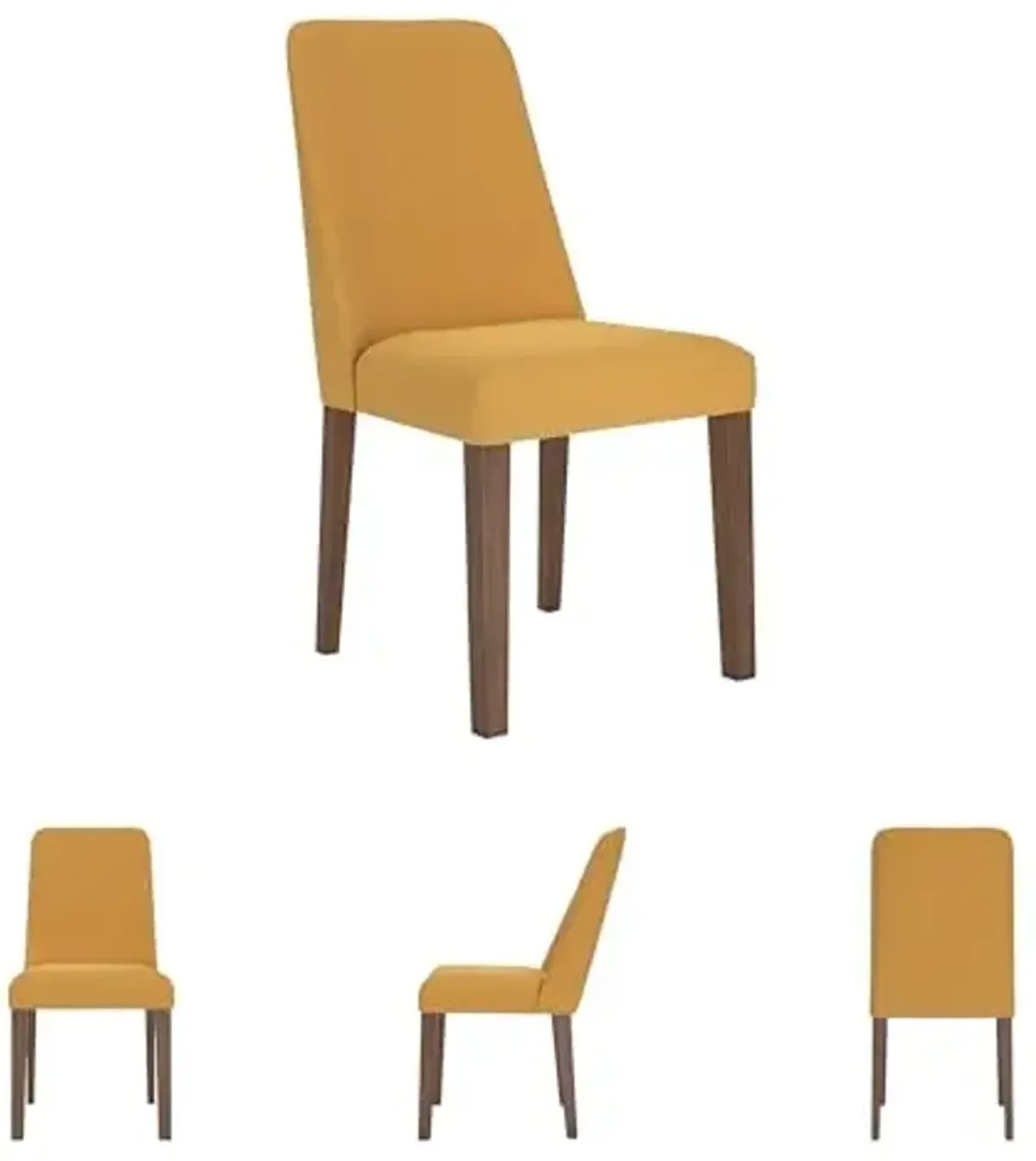 Signature Design by Ashley Lyncott Contemporary Dining Room Upholstered Side Chair with Foam Cushion, 2 Count, Yellow & Brown
