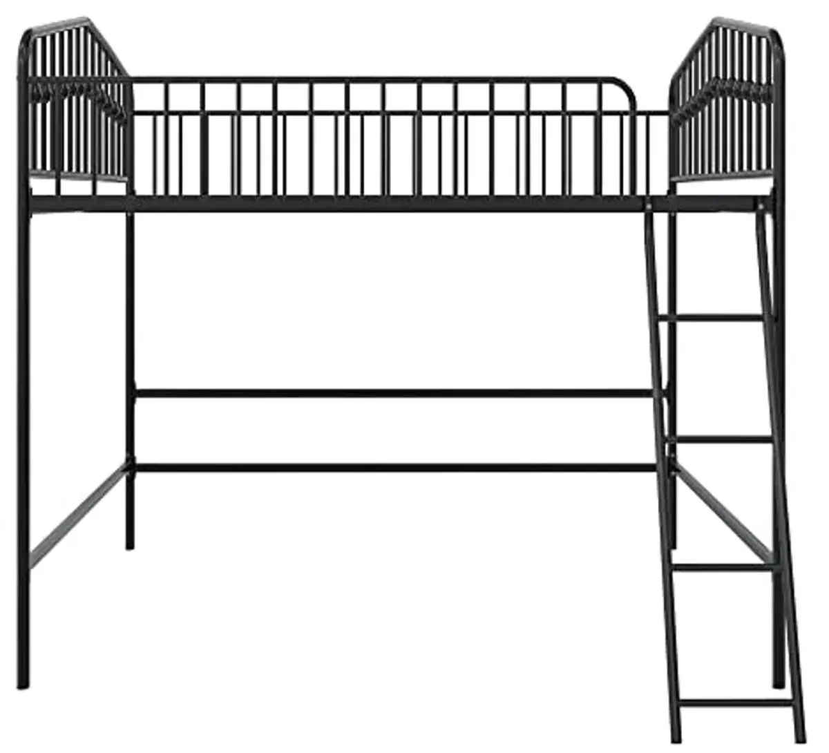 Novogratz Bushwick Metal Full Loft Bed, Black