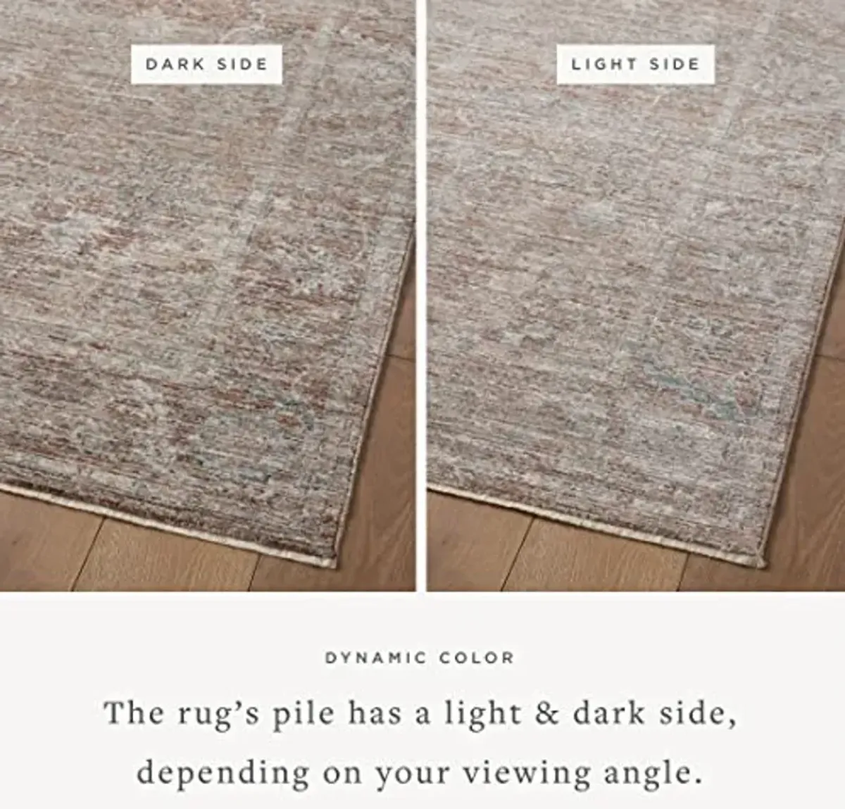 Loloi Magnolia Home by Joanna Gaines Millie Collection MIE-04 Brick/Fog 2'-3" x 3'-10", .25" Pile Height, Accent Rug