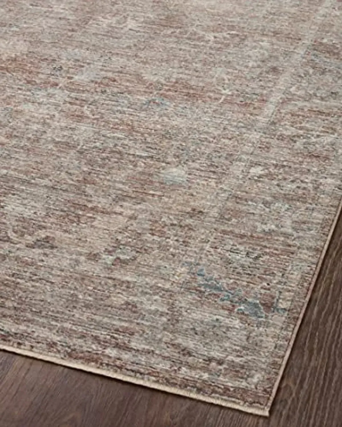 Loloi Magnolia Home by Joanna Gaines Millie Collection MIE-04 Brick/Fog 2'-3" x 3'-10", .25" Pile Height, Accent Rug