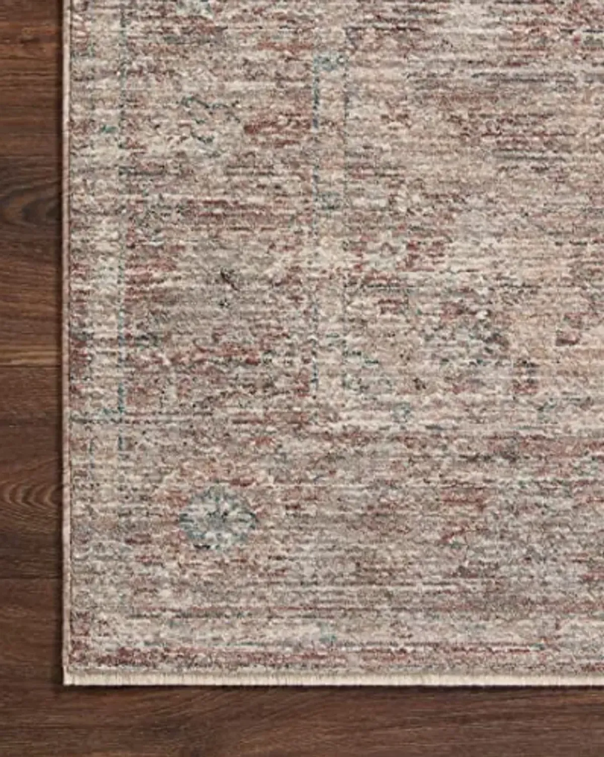 Loloi Magnolia Home by Joanna Gaines Millie Collection MIE-04 Brick/Fog 2'-3" x 3'-10", .25" Pile Height, Accent Rug