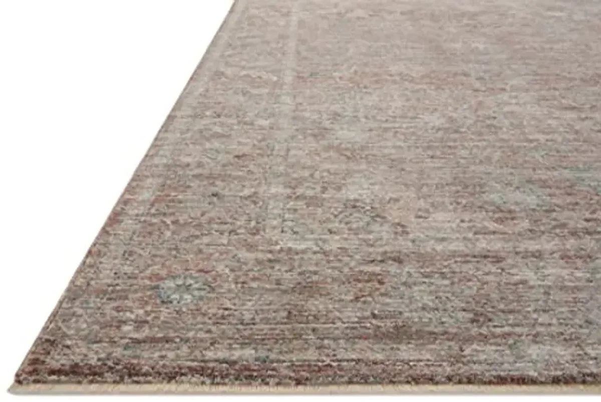 Loloi Magnolia Home by Joanna Gaines Millie Collection MIE-04 Brick/Fog 2'-3" x 3'-10", .25" Pile Height, Accent Rug