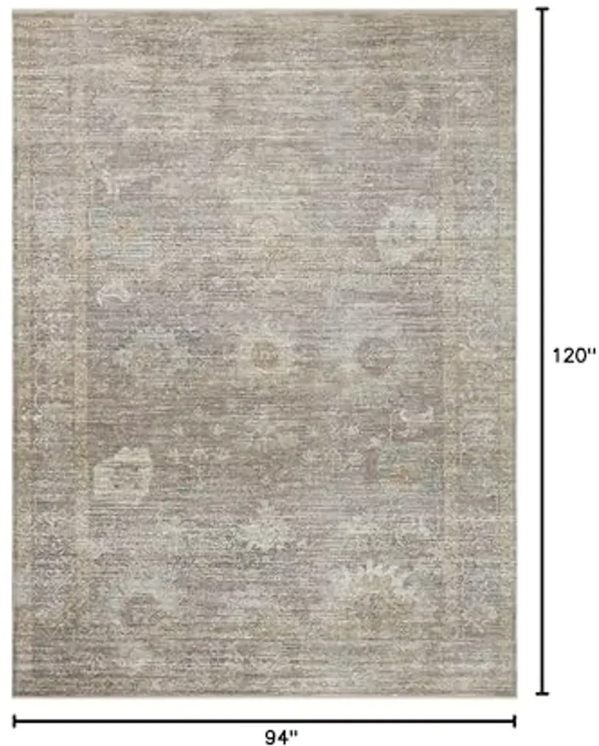 Loloi Magnolia Home by Joanna Gaines Millie Collection MIE-05 Stone/Natural 7'-10" x 10', .25" Pile Height, Area Rug