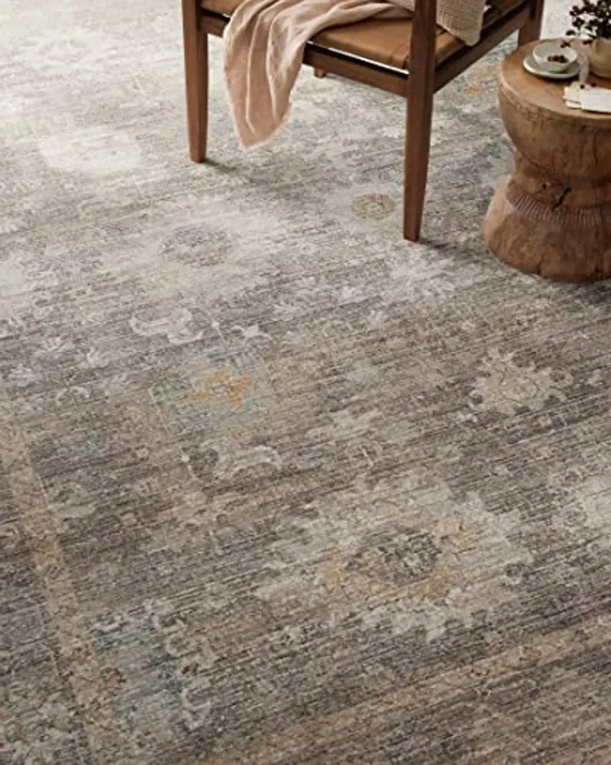 Loloi Magnolia Home by Joanna Gaines Millie Collection MIE-05 Stone/Natural 7'-10" x 10', .25" Pile Height, Area Rug