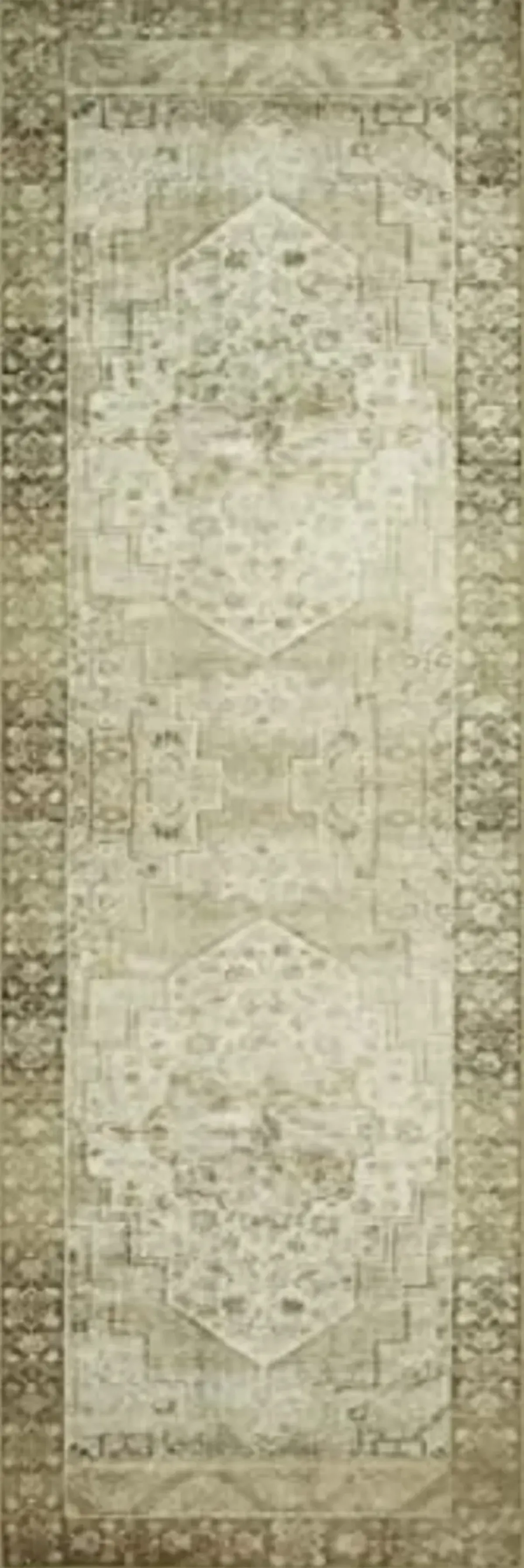 Loloi Magnolia Home by Joanna Gaines Banks Collection BAN-06 Natural/Granite 2'-6" x 12'-0", .13" Pile Height, Machine Washable, Runner Rug