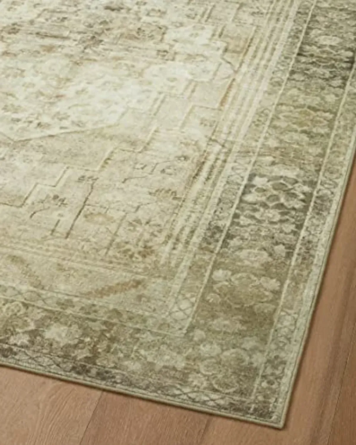 Loloi Magnolia Home by Joanna Gaines Banks Collection BAN-06 Natural/Granite 2'-6" x 12'-0", .13" Pile Height, Machine Washable, Runner Rug