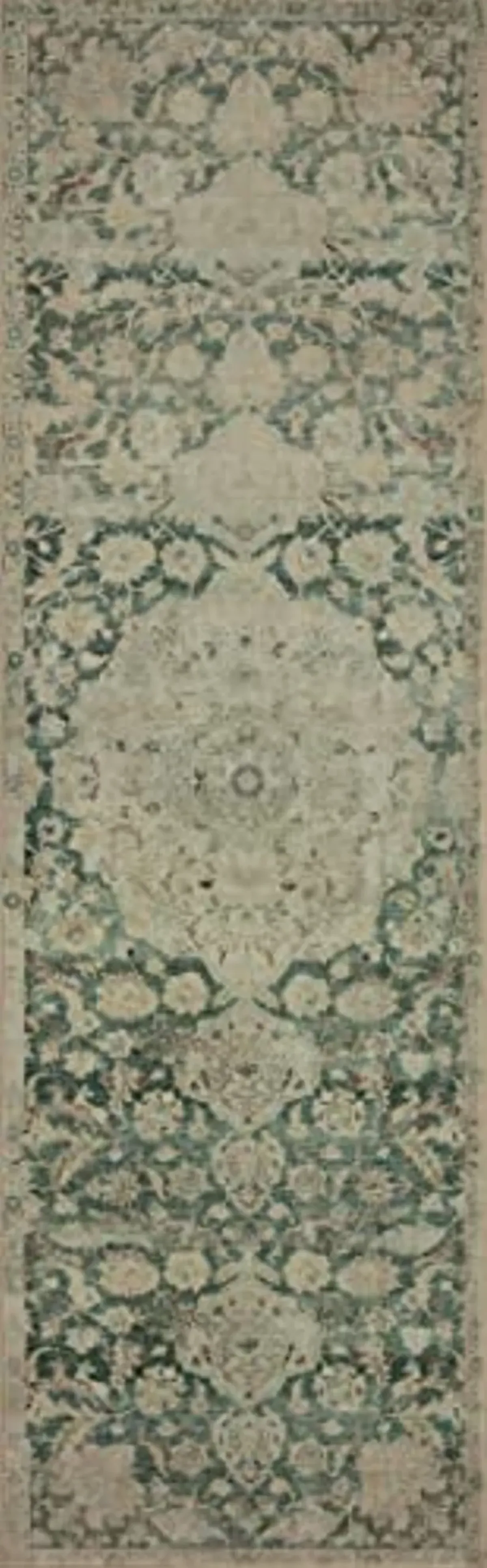 Loloi Magnolia Home by Joanna Gaines Sinclair Collection SIN-05 Jade/Sand 5'-0" x 7'-0", .25" Pile Height, Machine Washable, Area Rug