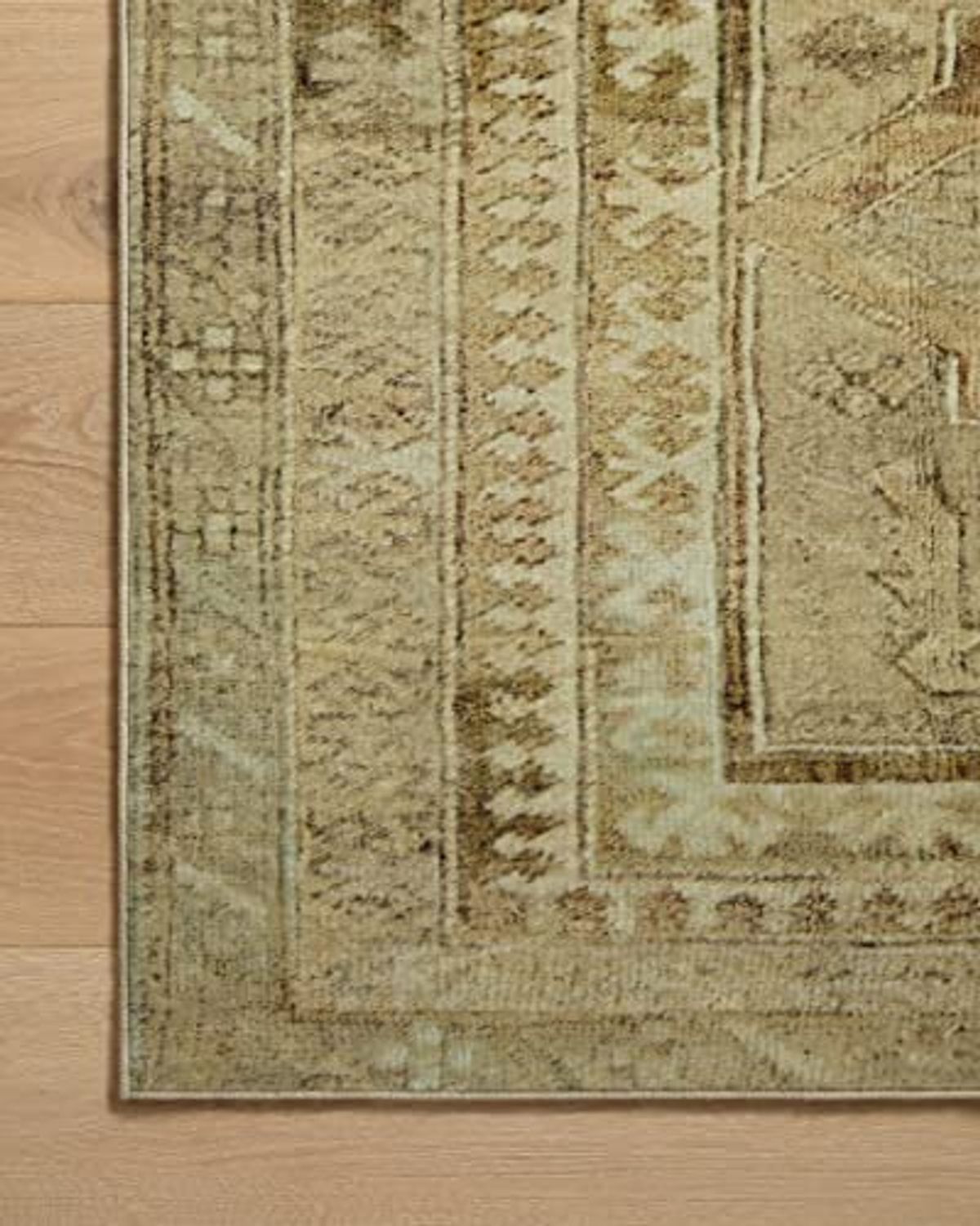 Loloi Magnolia Home by Joanna Gaines Sinclair Collection SIN-02 Khaki/Tobacco 2'-3" x 9'-6", .25" Pile Height, Machine Washable, Runner Rug