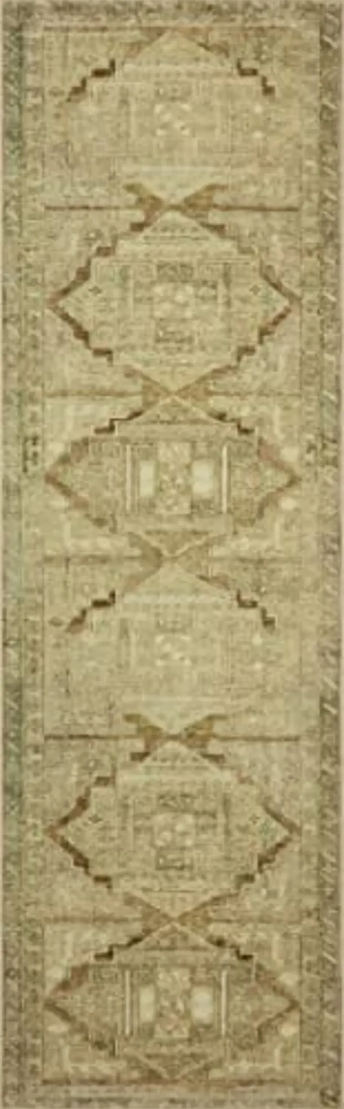 Loloi Magnolia Home by Joanna Gaines Sinclair Collection SIN-02 Khaki/Tobacco 2'-3" x 9'-6", .25" Pile Height, Machine Washable, Runner Rug