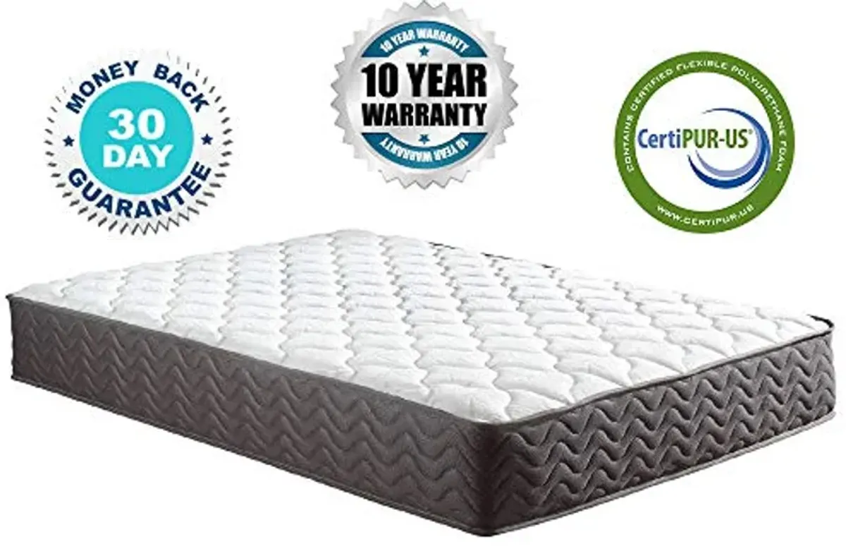 Swiss Ortho Sleep 12" Inch Memory Foam and Innerspring Hybrid Mattress for Cool Sleep & Pressure Relieving Bliss, Medium-Firm Plush Mattress/CertiPUR-US Certified/Bed-in-a-Box, Queen,White