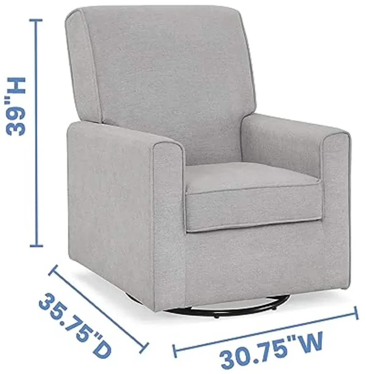 Delta Children Sophie Nursery Glider Swivel Chair with LiveSmart Performance Fabric Fabric, Nickel