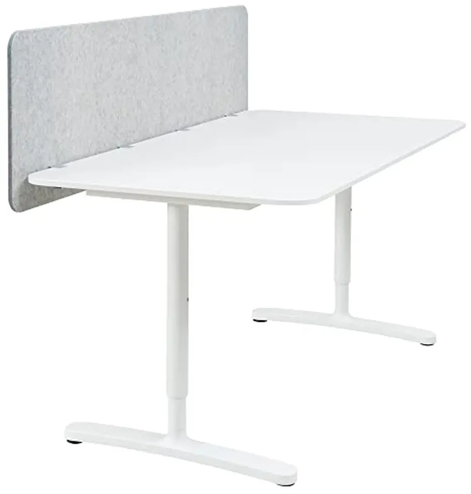 Ikea BEKANT desk with screen, 160x80 48 cm, white/grey