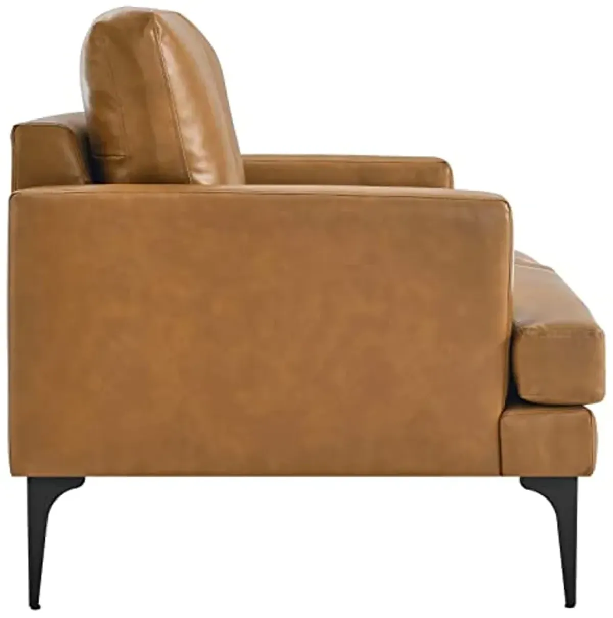 Modway Evermore Vegan Leather Upholstered, Loveseat, Tan