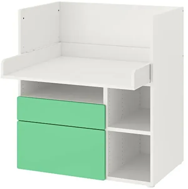 Ikea SMÅSTAD desk, 90x79x100 cm, white green/with 2 drawers