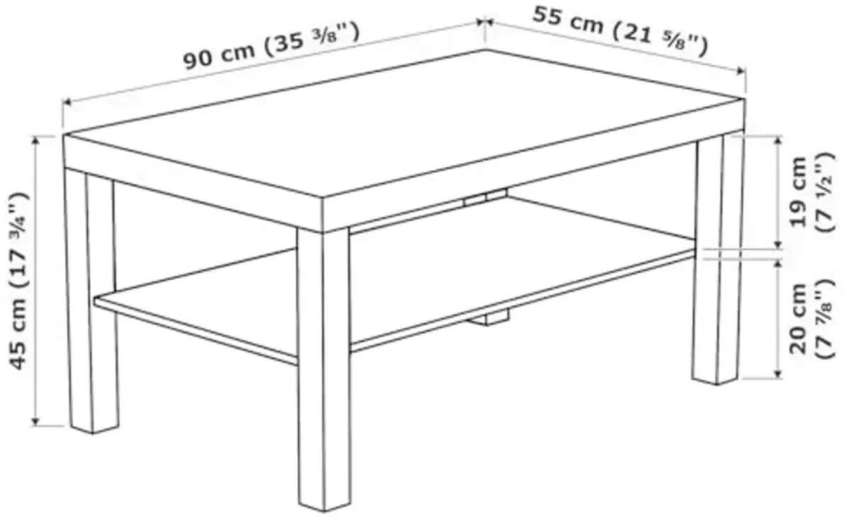 Ikea LACK coffee table, 90x55 cm, white