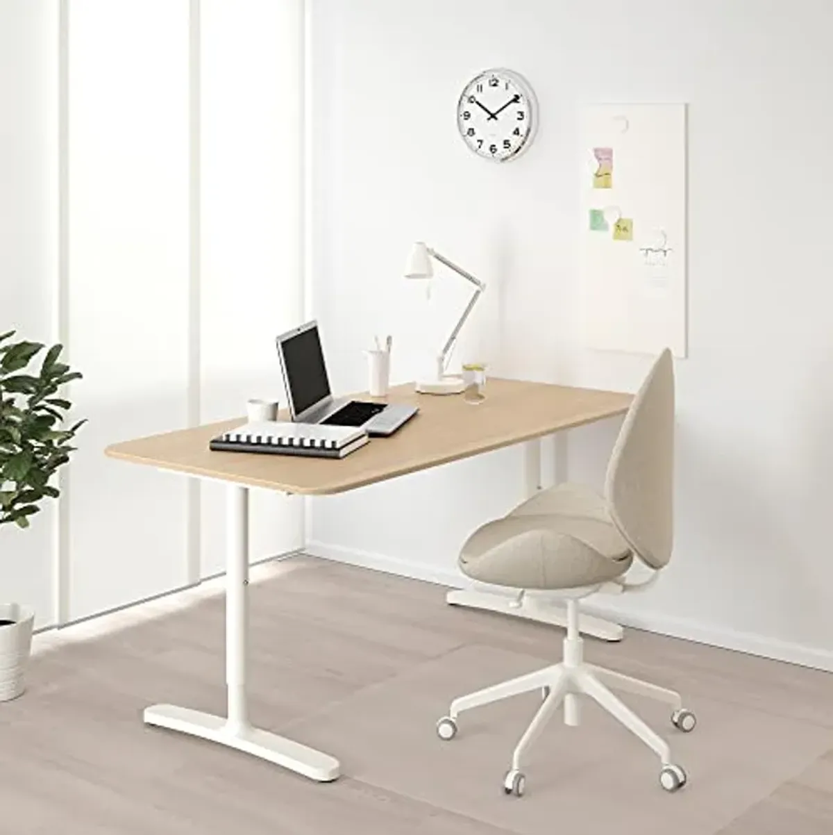 Ikea BEKANT desk, 160x80 cm, white stained oak veneer/white