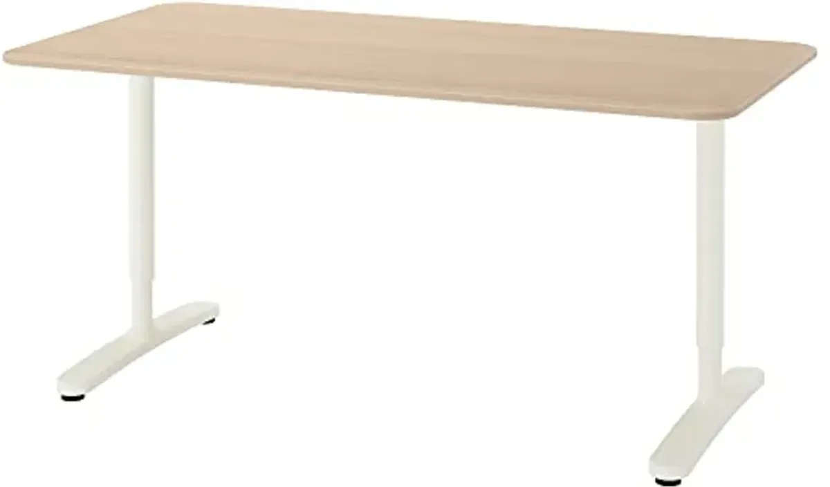 Ikea BEKANT desk, 160x80 cm, white stained oak veneer/white