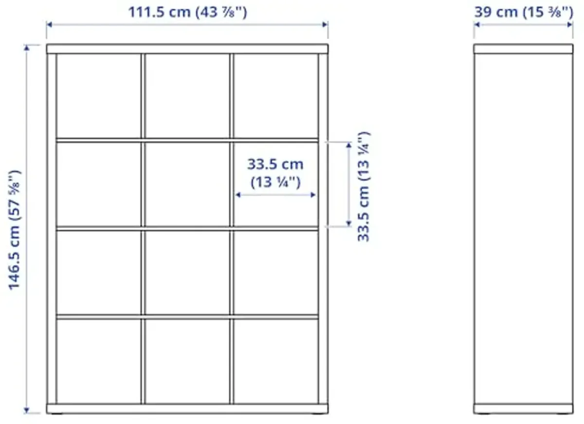 IKEA KALLAX Shelving Unit, 112x147 cm, White Stained Oak Effect