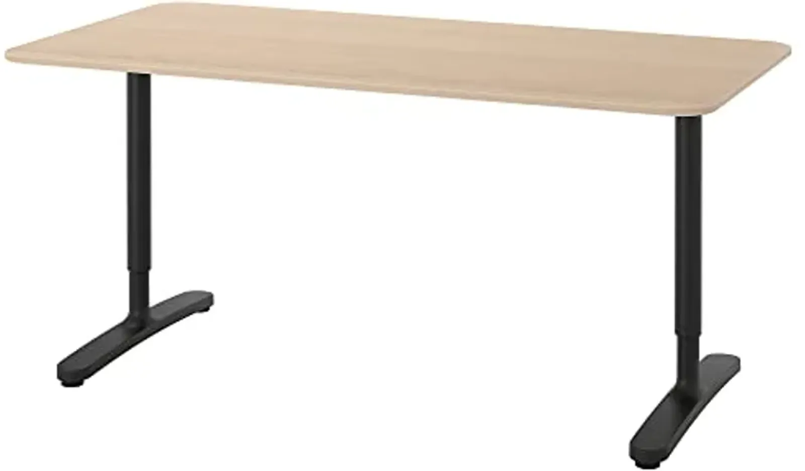 IKEA BEKANT Desk, 160x80 cm, White Stained Oak Veneer/Black