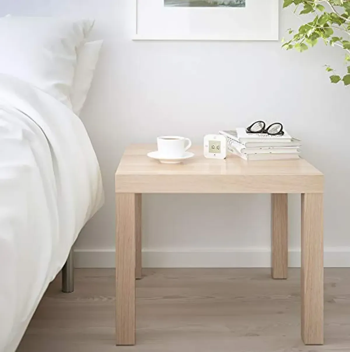 IKEA Lack Side Table, 55x55 cm, White Stained Oak Effect