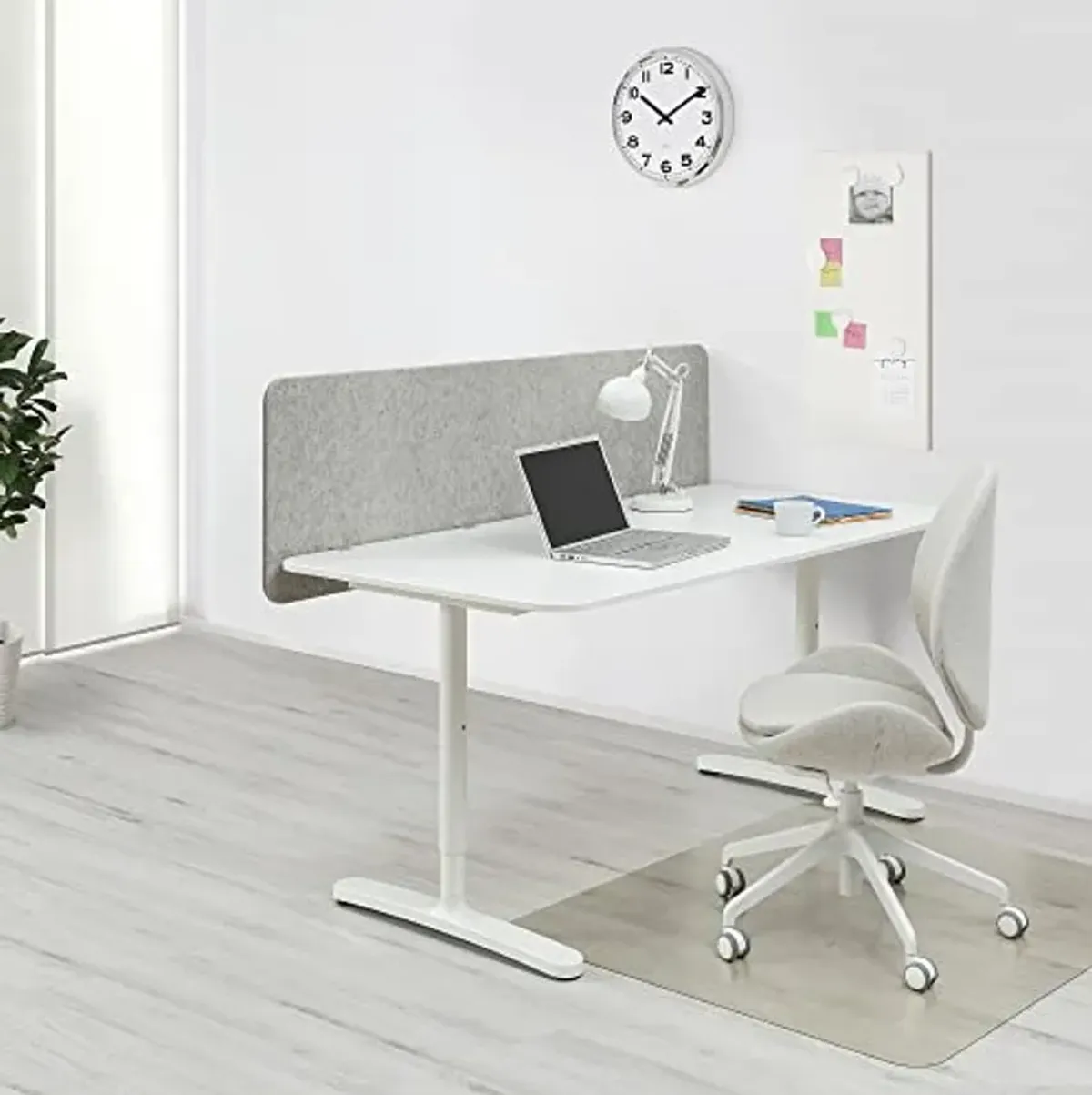 Ikea BEKANT desk with screen, 160x80 150 cm, white/grey