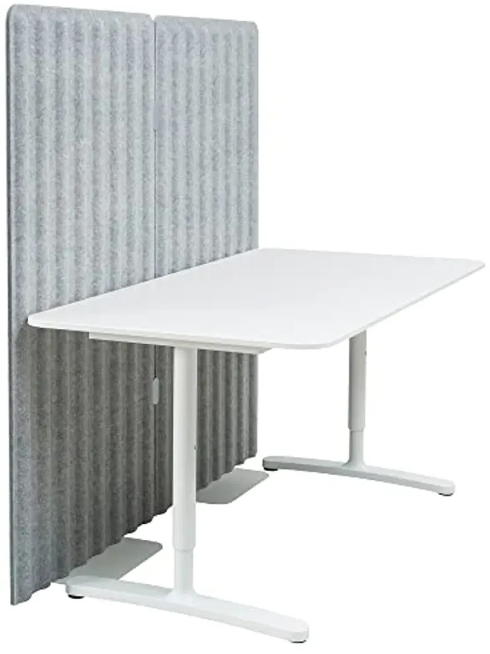 Ikea BEKANT desk with screen, 160x80 150 cm, white/grey