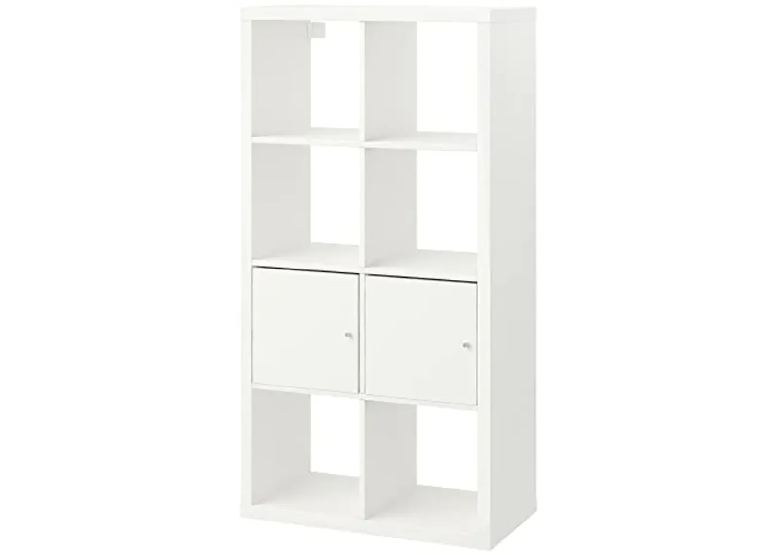 Ikea KALLAX shelving unit with doors, 77x147 cm, white